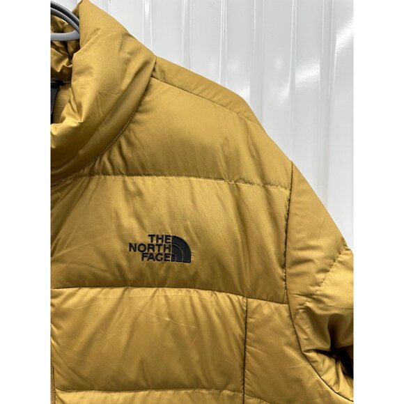 Retro North Face 550 Puffer Jacket - Mustard Yellow Insulated Coat Size XL - Picture 3 of 7